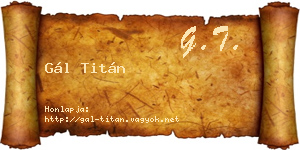 Gál Titán névjegykártya